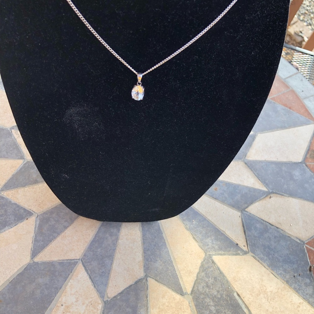925 Sterling silver white topaz necklace